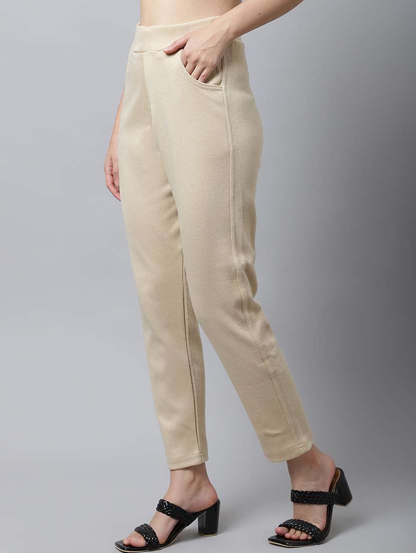 women pack of 2 solid woolen jeggings - 18546832 - Standard Image - 1