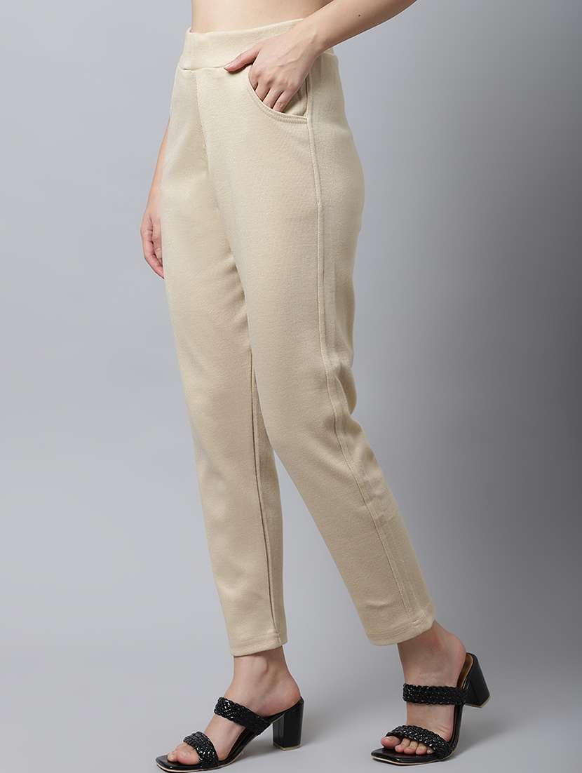 women pack of 2 solid woolen jeggings - 18546833 - Standard Image - 1