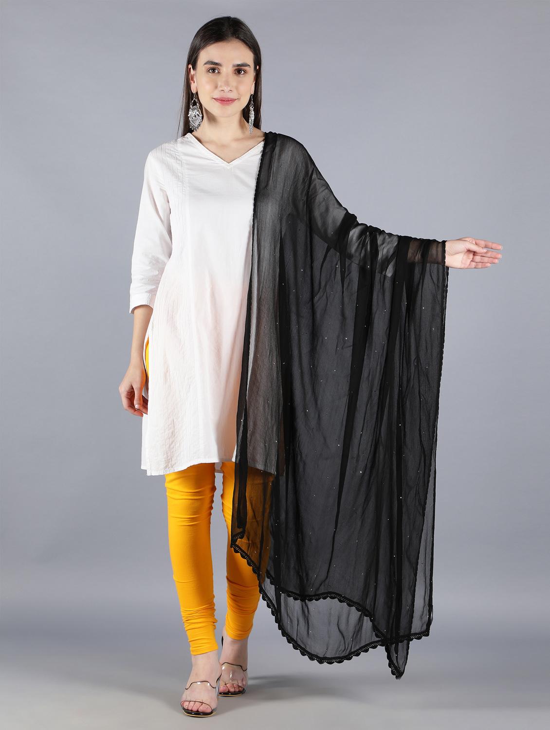 plain dupatta with mukaish work  - 18546912 -  Zoom Image - 0