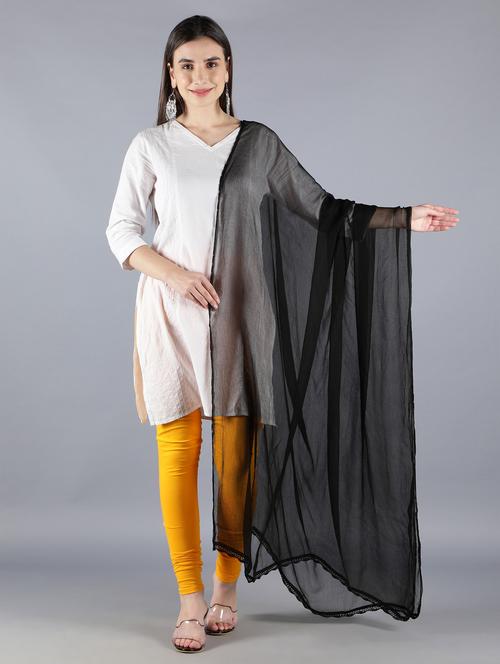 plain dupatta with crochet work  - 18546913 -  Standard Image - 0