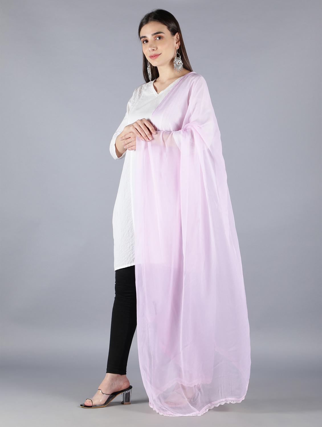 pink chiffon dupatta - 18546917 -  Standard Image - 1
