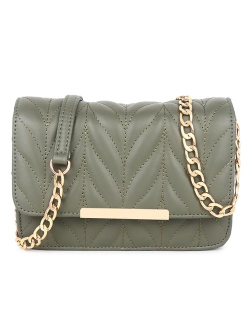 green quilted regular sling bag - 18546931 - Standard Image - 0