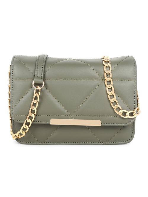 green quilted regular sling bag - 18546945 - Standard Image - 0