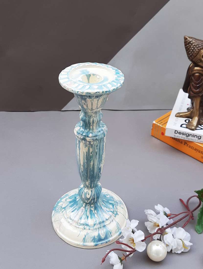 color palette ceramic finish candle holder