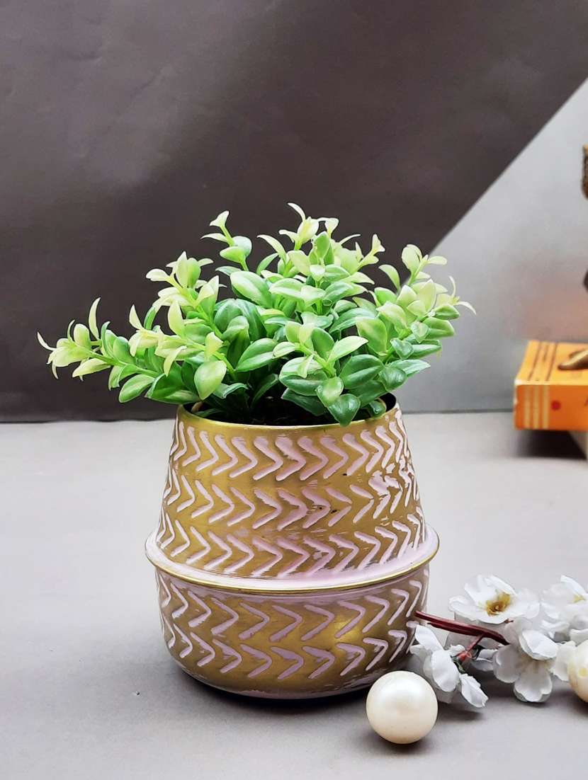 color palette gold pink planter