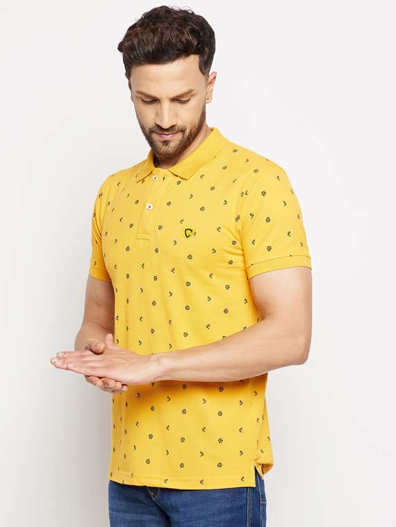 yellow printed polo t-shirt - 18547917 -  Standard Image - 1