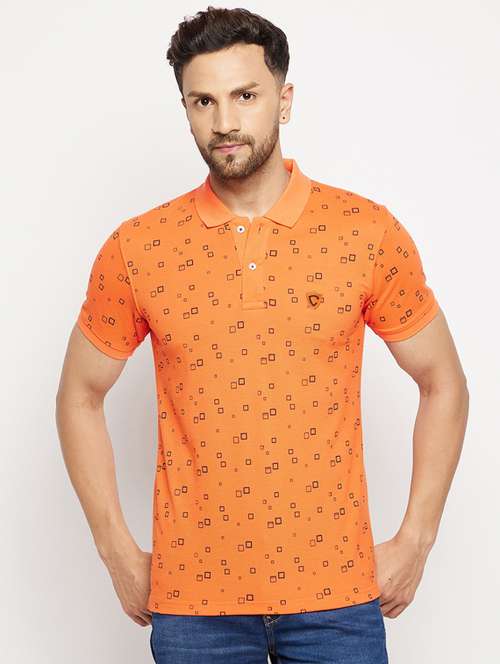 men printed short sleeve polo t-shirt - 18547919 - Standard Image - 0