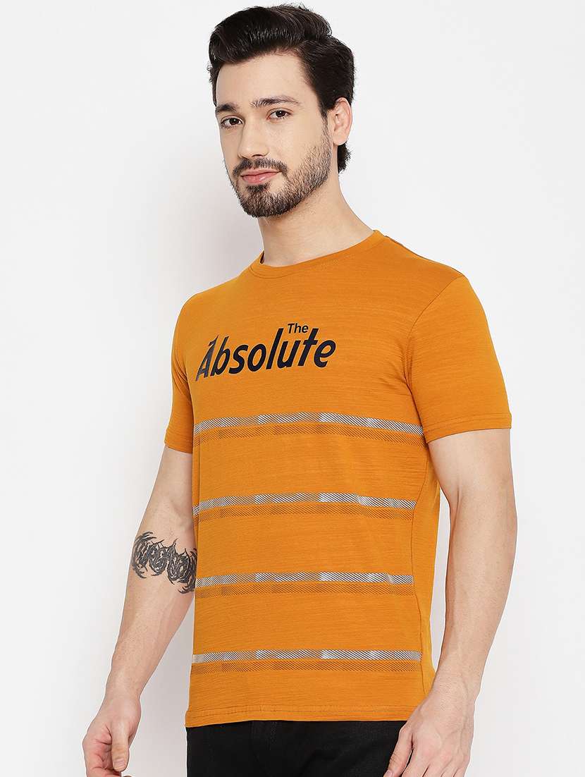 orange chest print t-shirt - 18547926 - Standard Image - 1