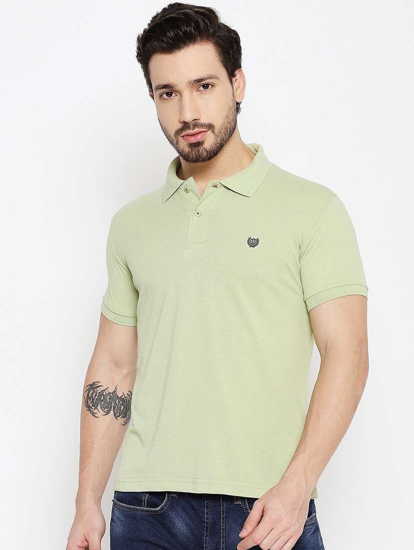 green solid polo t-shirt 