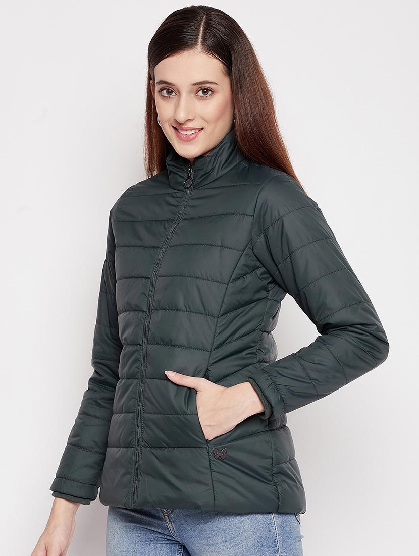 long sleeved solid quilted & padded jacket - 18548448 - Standard Image - 1