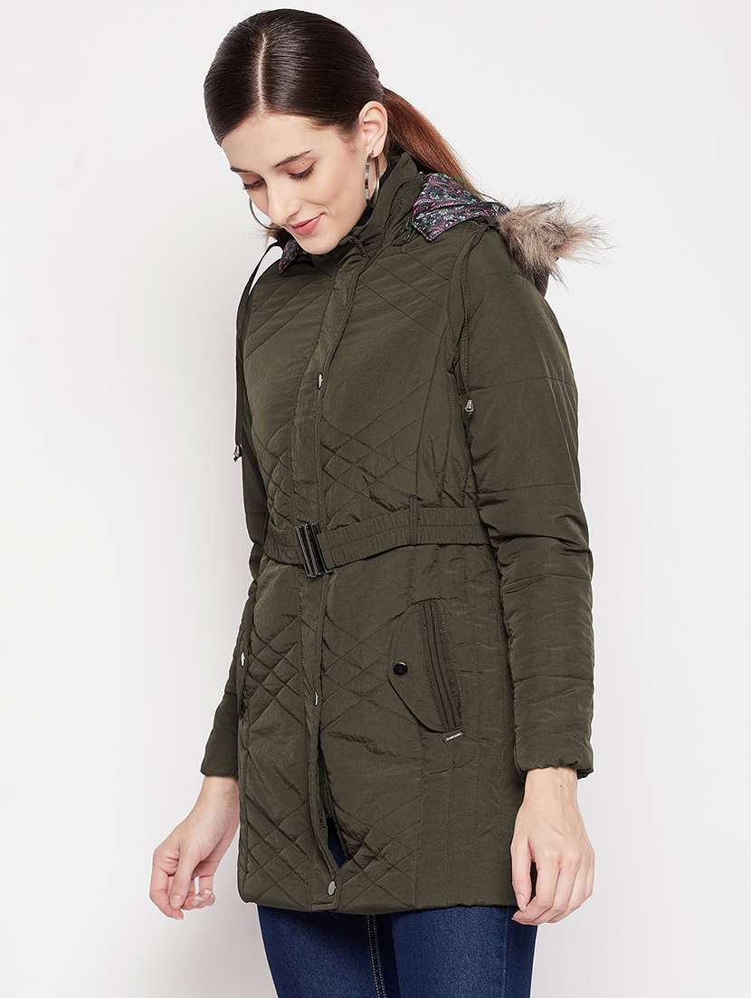long sleeved solid quilted & padded jacket - 18548451 -  Standard Image - 1