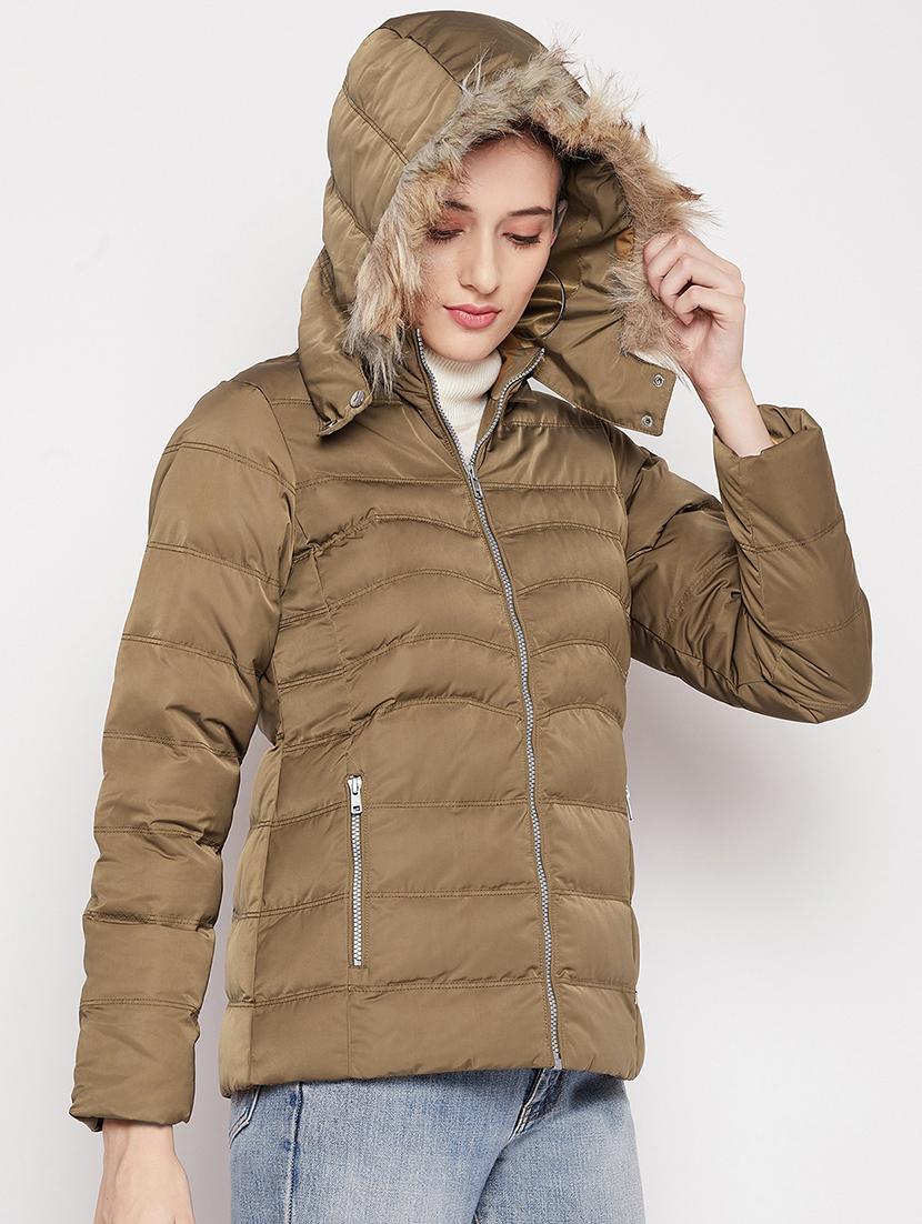 long sleeved solid quilted & padded jacket - 18548456 - Standard Image - 1