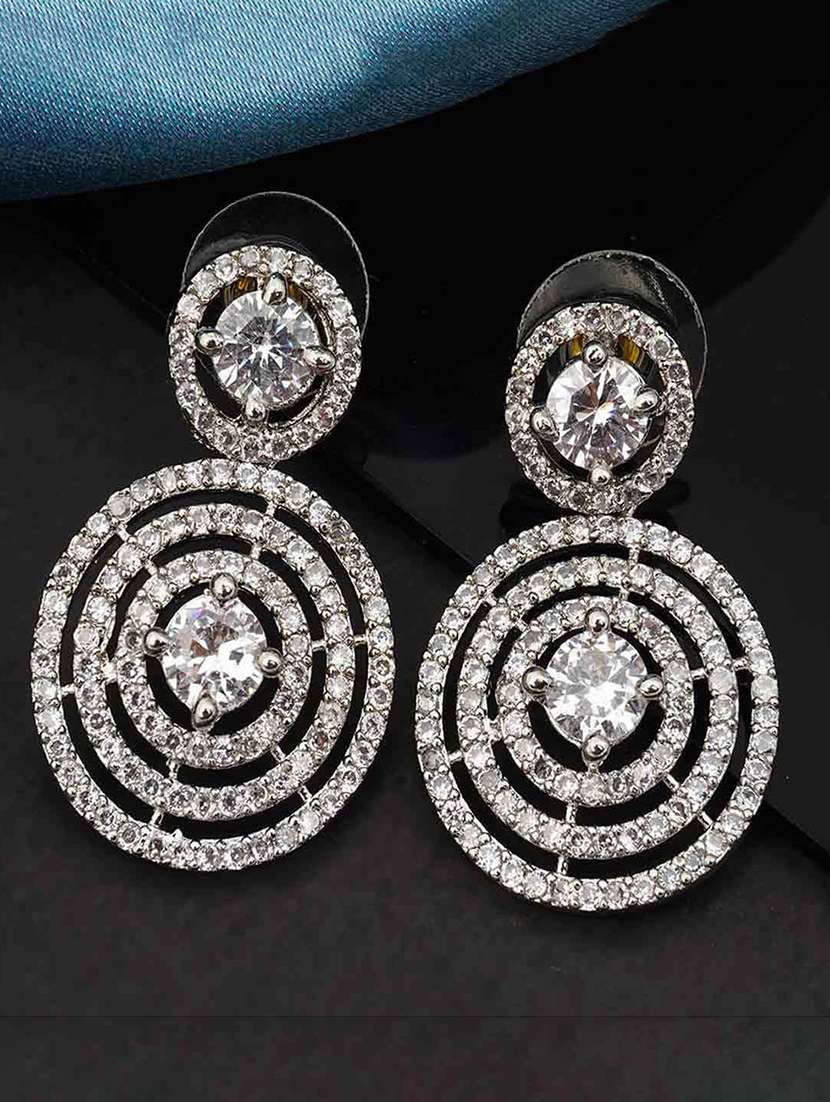 double round crystal drop earring