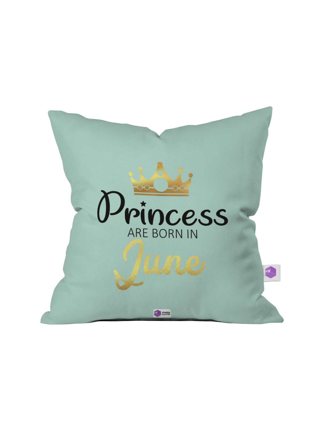 crazy corner green printed cushion ( 12 x 12 inches )