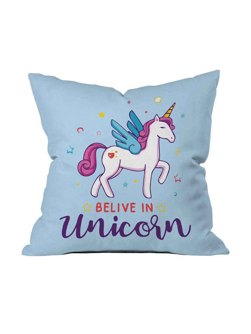 crazy corner blue printed cushion 12 x 12 inches