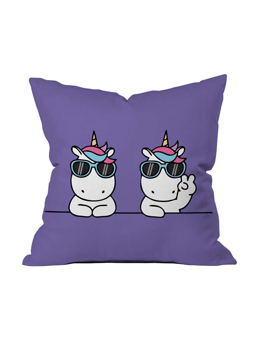 crazy corner purple printed cushion 12 x 12 inches