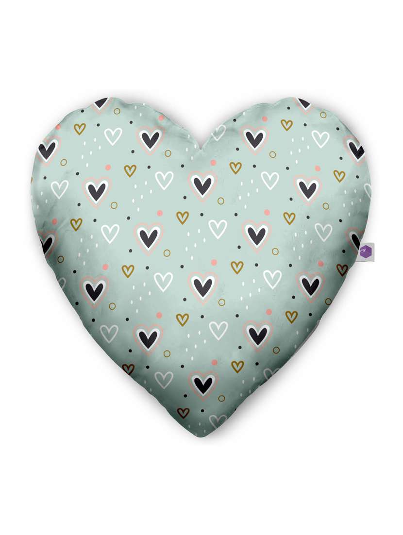 printed heart shape pillow