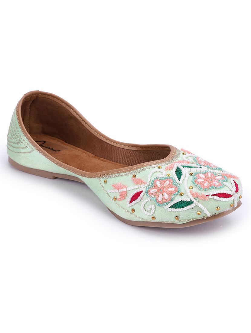 women embellished slip on mojaris - 18559754 - Standard Image - 1