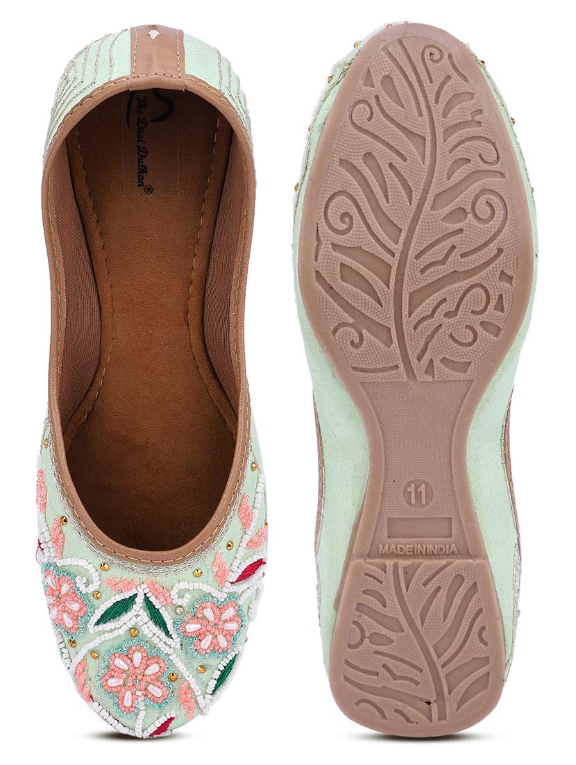 women embellished slip on mojaris - 18559754 - Standard Image - 4