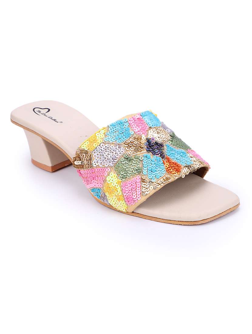women sequined mules sandal - 18559846 - Standard Image - 1