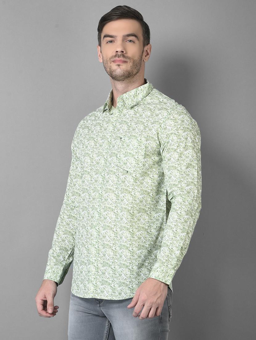 green printed casual shirt - 18559970 -  Standard Image - 1