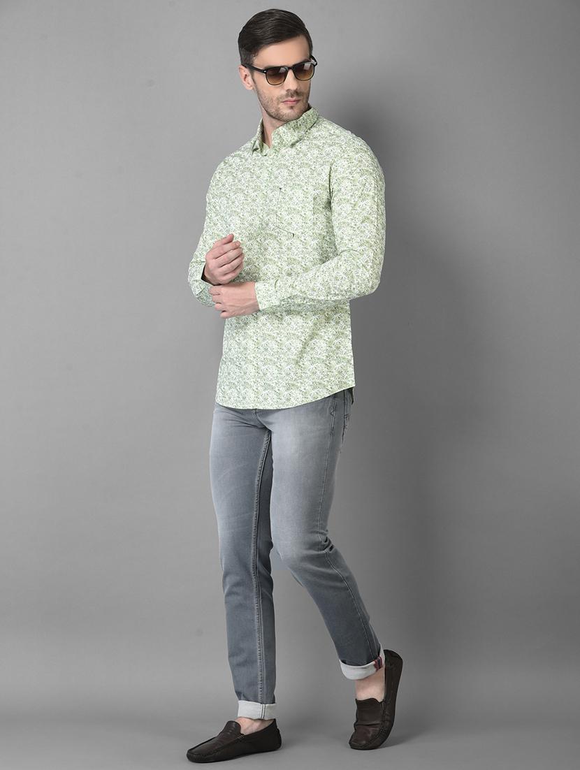 green printed casual shirt - 18559970 - Standard Image - 4