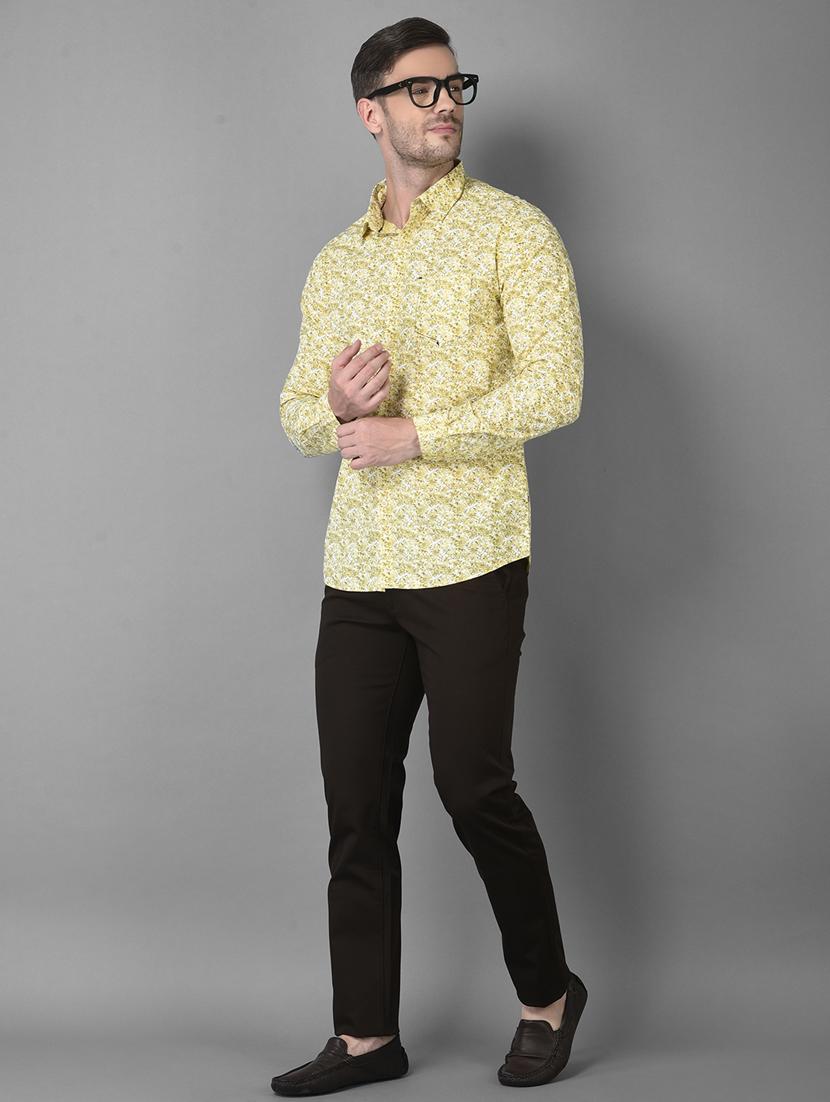 yellow printed casual shirt - 18559973 - Standard Image - 4
