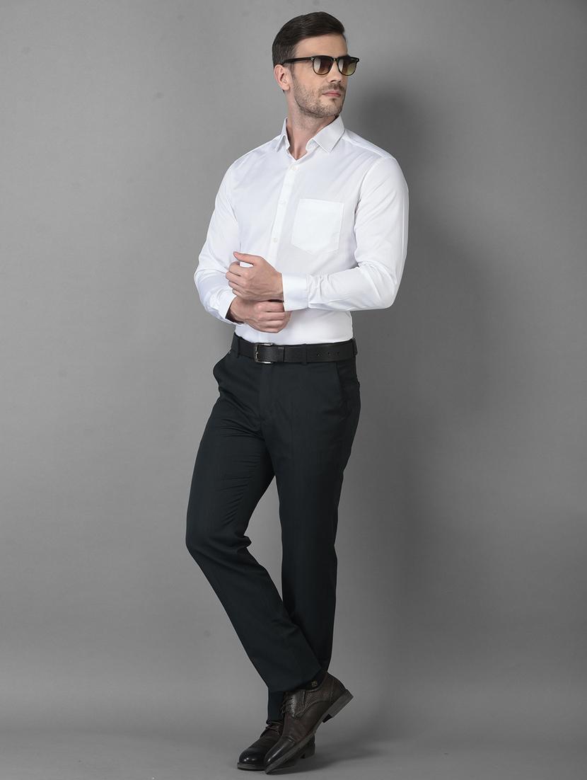 white solid formal shirt - 18559981 - Standard Image - 4