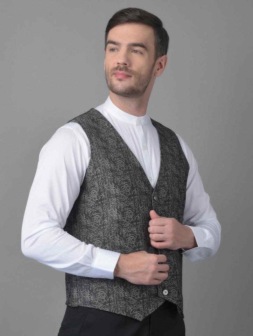 printed overlap waist coat - 18560000 - Standard Image - 1
