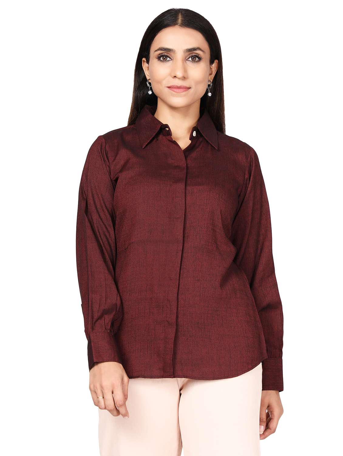 long sleeved solid shirt - 18560030 - Zoom Image - 0