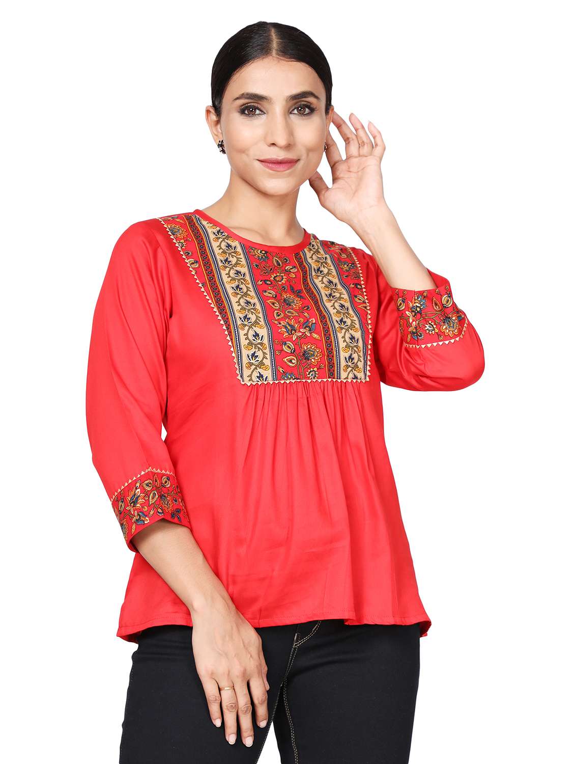 round neck printed tunic 