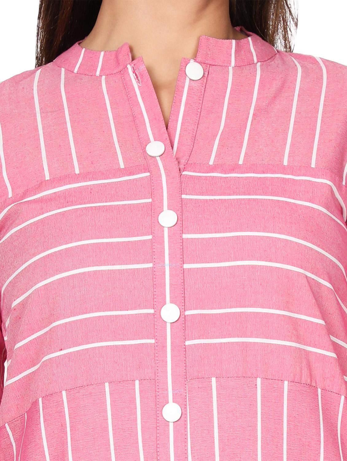 mandarin neck striped tunic - 18560061 - Standard Image - 4