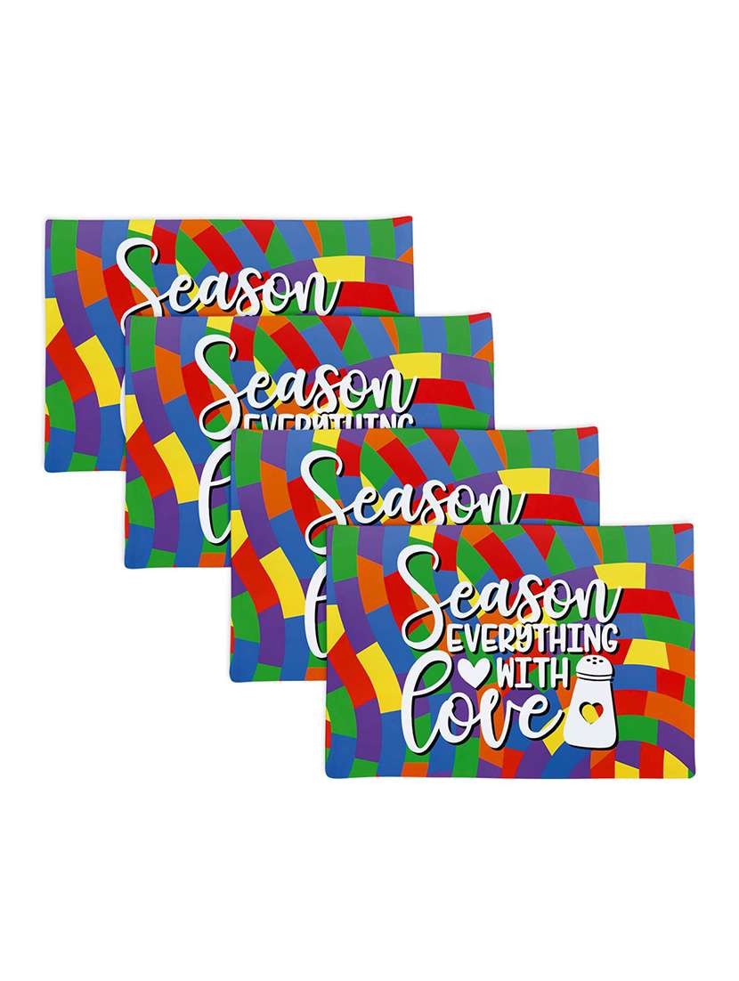 set of printed dining table placemats