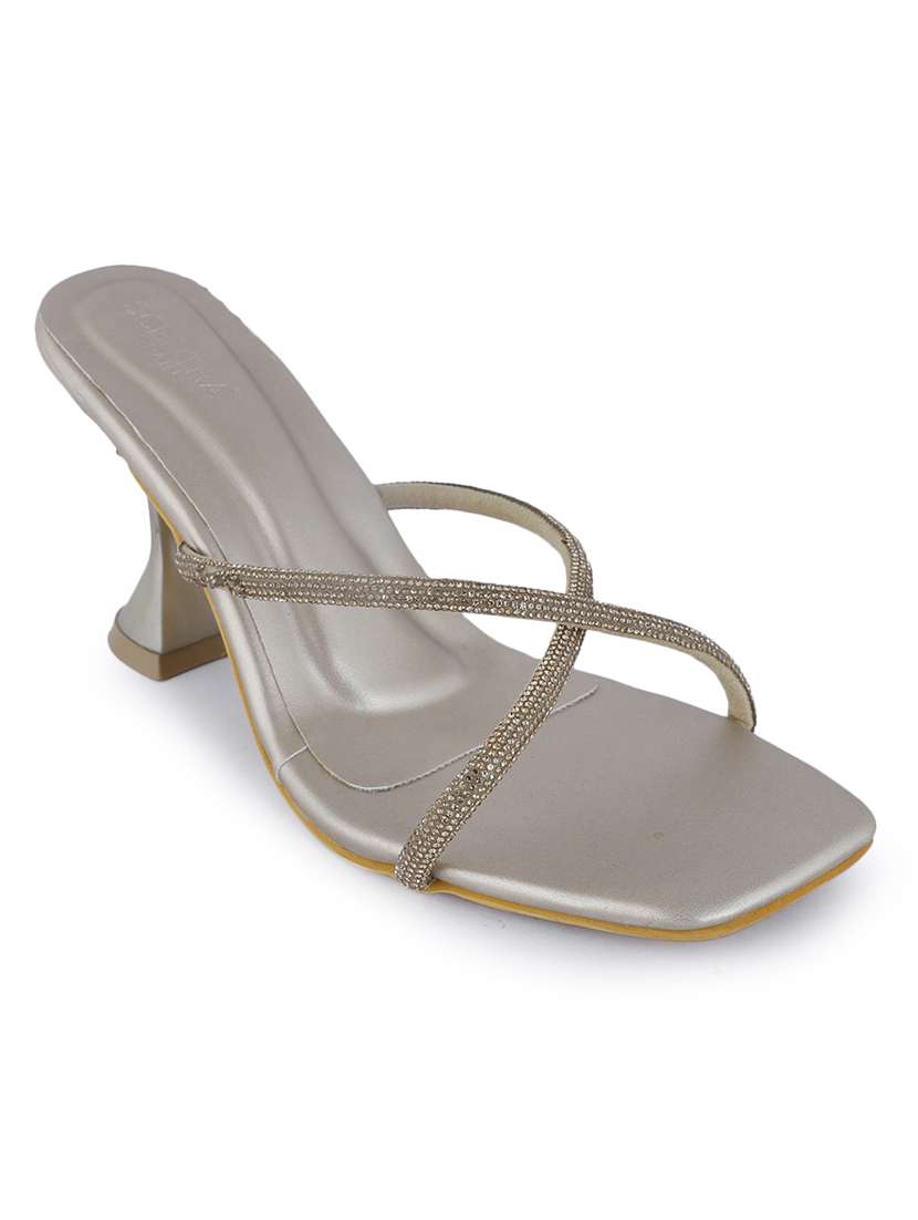 women embellished slip on sandal