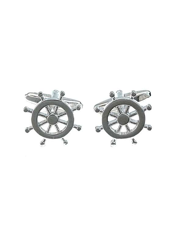 silver nonmetal cufflink