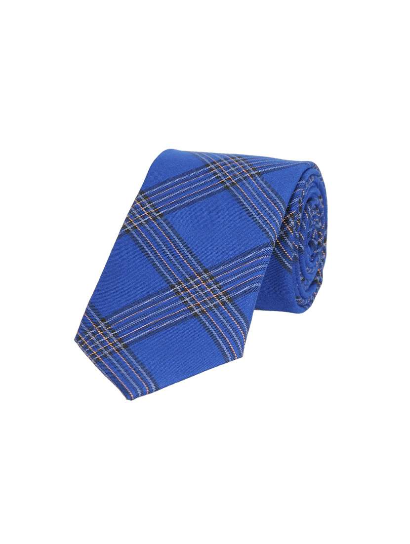 men checkered semi wool ties