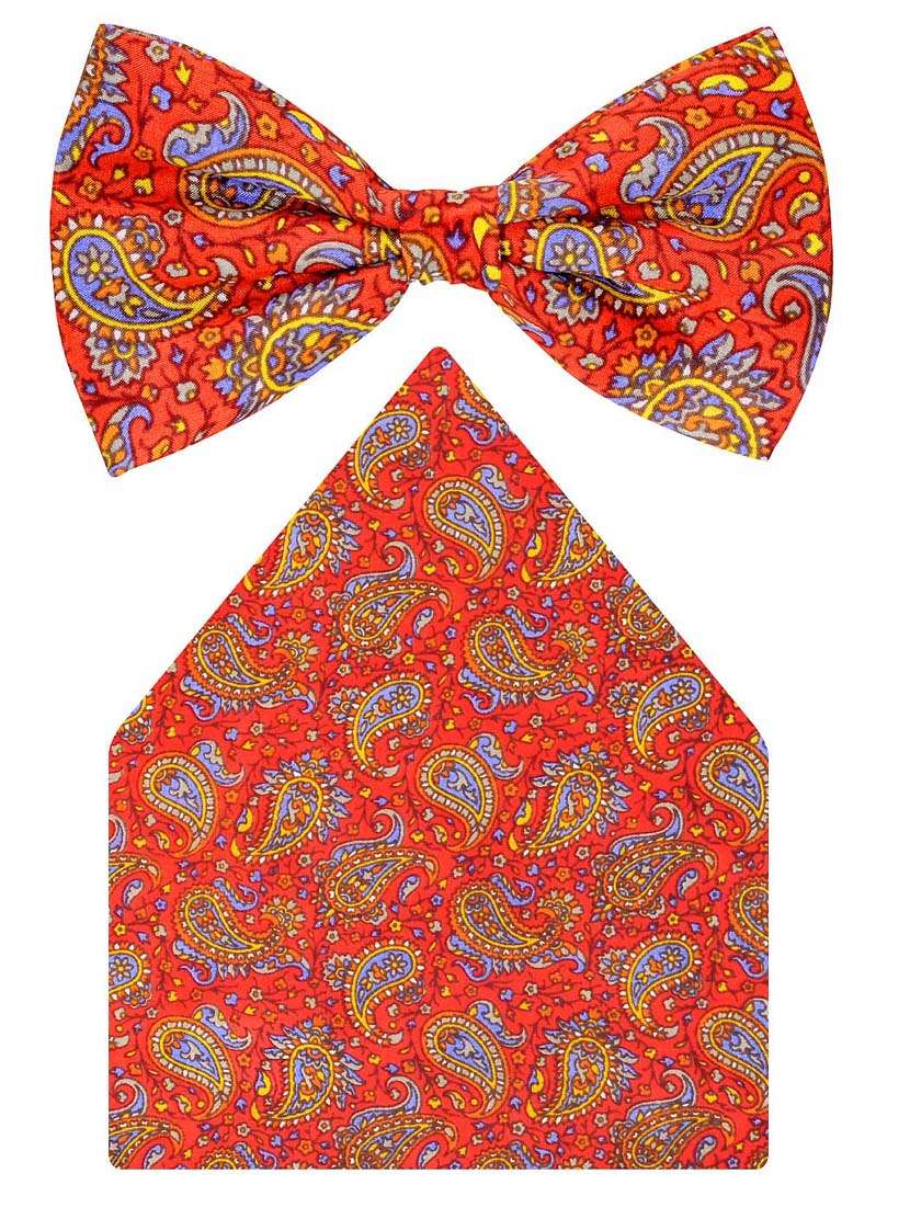 red silk bow tie