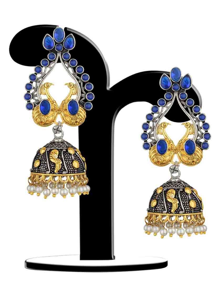 gold metal jhumka earring - 18565452 -  Standard Image - 1