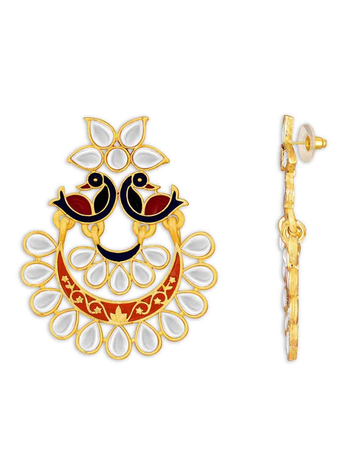 gold metal chandballi earring - 18565462 -  Standard Image - 1