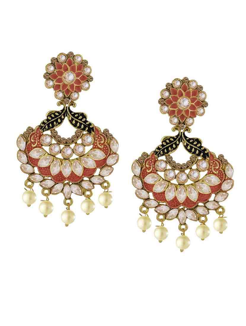 gold metal chandballi earring
