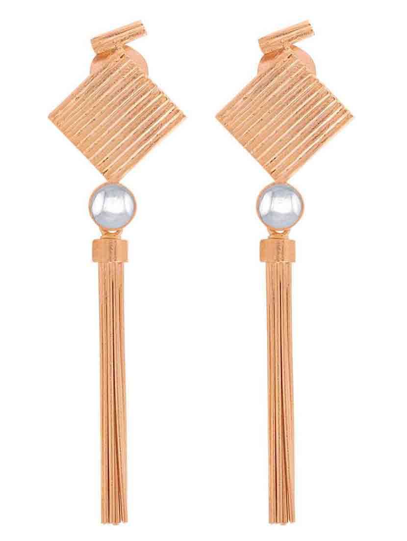pink brass drop earring