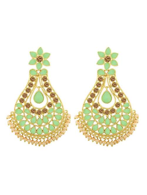 green metal drop earring - 18565528 - Standard Image - 0