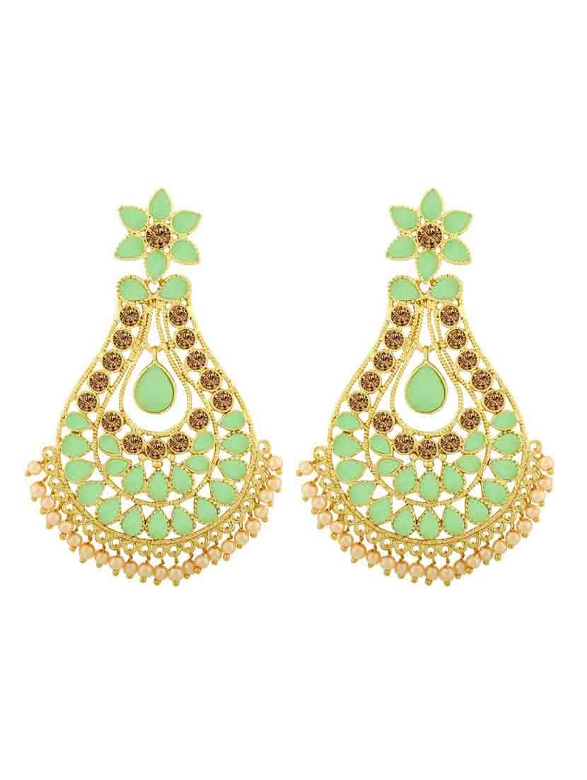 green metal drop earring - 18565528 - Zoom Image - 0