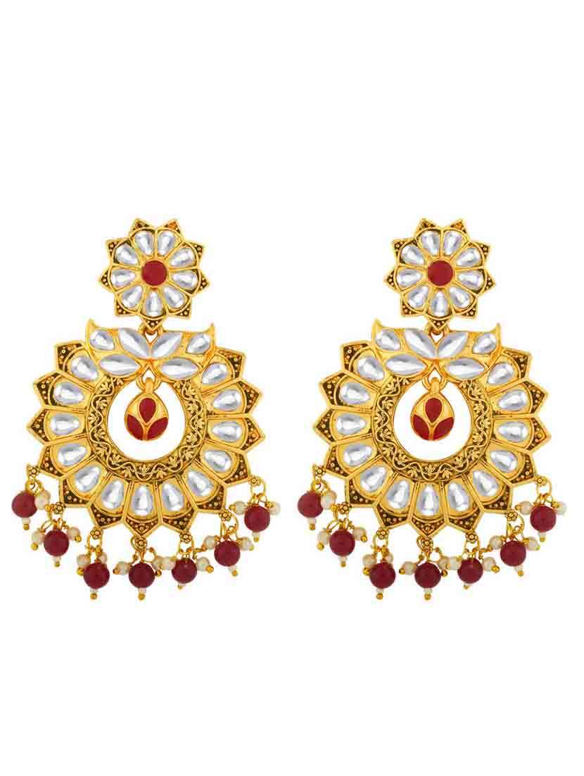multi colored metal chandballi earring
