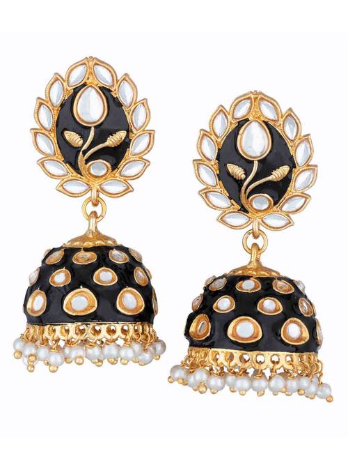 black metal jhumka earring - 18565573 -  Standard Image - 0