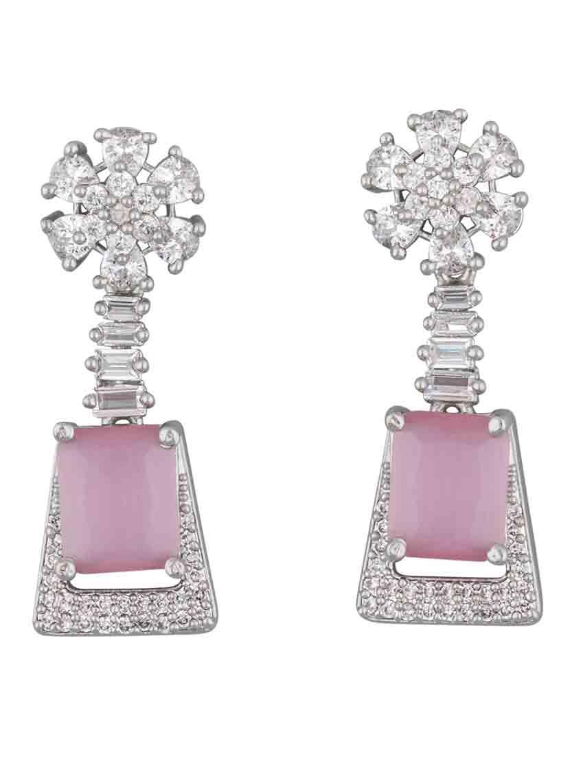 pink brass drop earring - 18565577 -  Zoom Image - 0