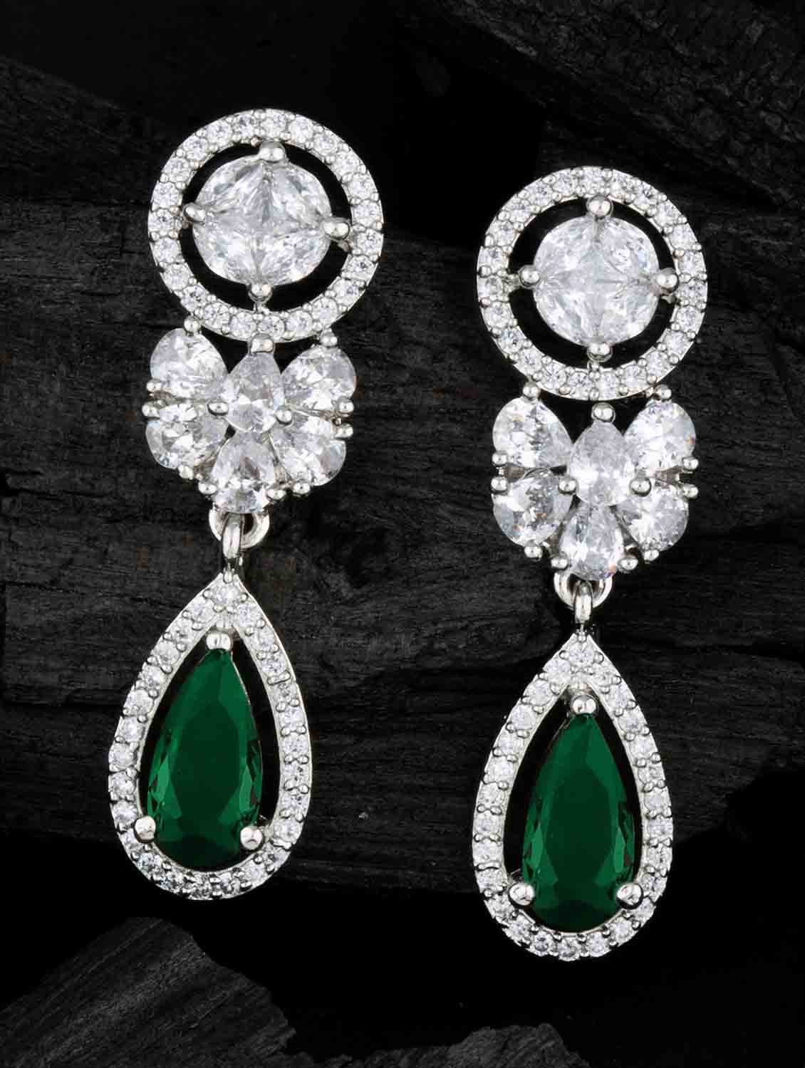 green brass drop earring - 18565580 -  Standard Image - 1
