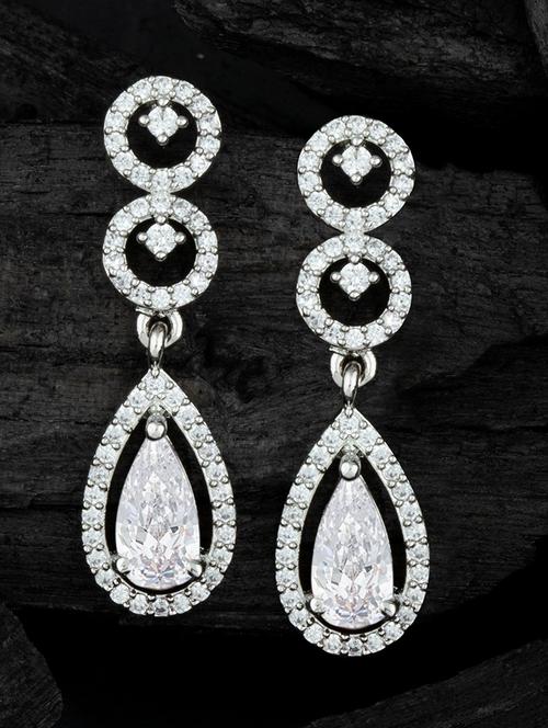 white brass drop earring - 18565587 -  Standard Image - 0