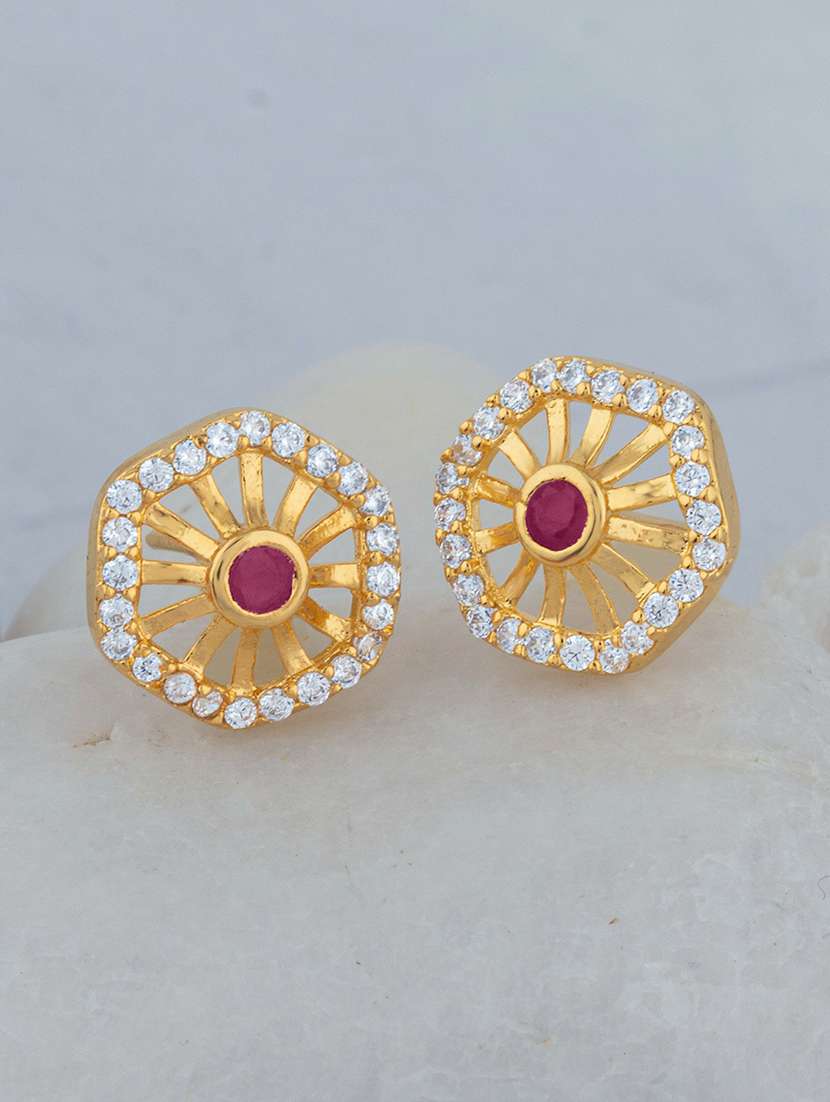 gold brass studs earring