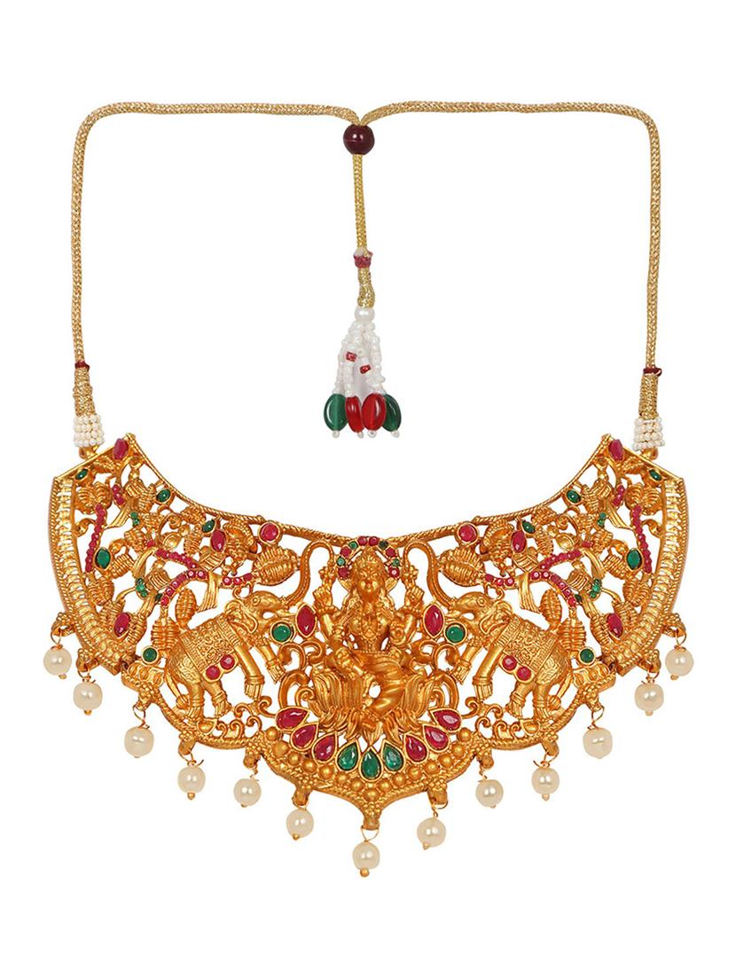 gold plated necklace earring set  - 18565805 -  Standard Image - 1